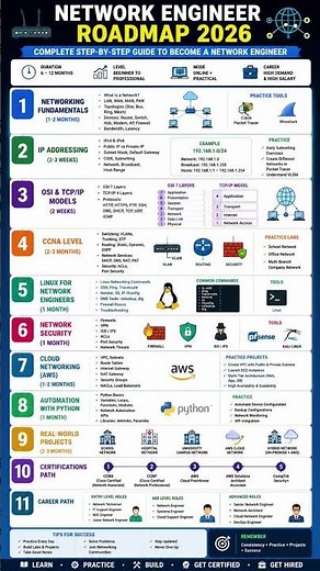Network Engineer Roadmap 2026 | Complete Beginner to Professional Guide | CCNA, Linux, AWS & Cyber