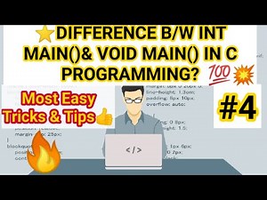 Difference Between Int Main and Void Main In C Programming | Bca Studies