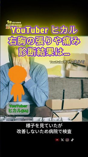 YouTuberヒカル 右胸の張りや痛み…女性化乳房症と診断【1分でエンタメニュース】