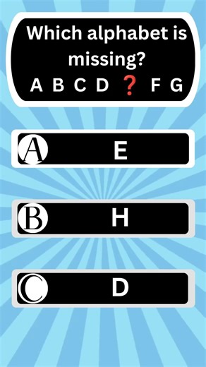 Brain Quiz 🧠 | Find the Missing Alphabet | Fun Learning Game