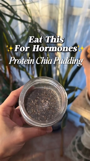 Senay Najarian on Instagram: "Protein Chia Pudding for Happy Hormones 🫶 Such a great way to start your day or a mid day pick me up. I’m tired of spending $8-9 on premade ones from Whole Foods so I started making my own. ➡️The fiber in chia keeps your blood sugar steady so you don’t get crazy energy crashes. ➡️The omega-3s help with hormone production and reduce inflammation ➡️and the magnesium, calcium, and zinc support things like your thyroid and adrenal health. ➡️I always add in some protein