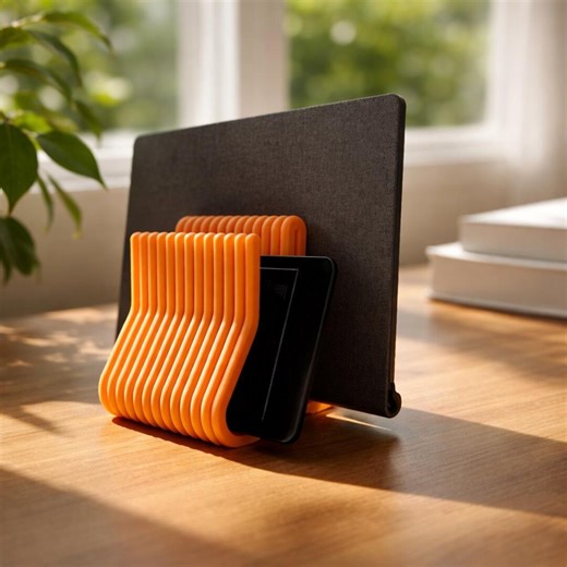 Modern Vertical Laptop Stand – Desk Organizer for Tablet, Kindle, Remarkable & Papers - Etsy