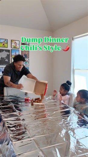 Our first time doing this one! #chilis #dumpdinner #family #food