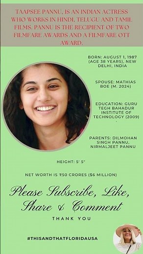 Taapsee Pannu Facts You Never Knew!