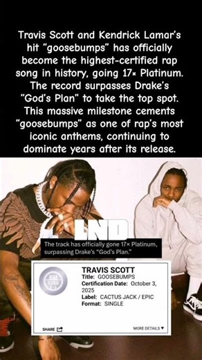 Travis & Kendrick Surpass Drake with 17× Platinum #viral