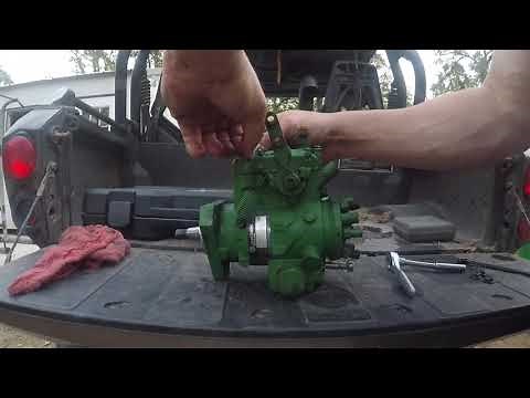 Replacing an injection pump on a John Deere tractor