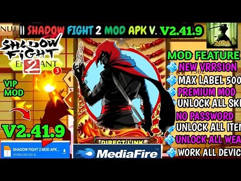 Shadow fight 2 mod apk v2.41.9 latest version, Game Client optimized, unlimited money and unlock all