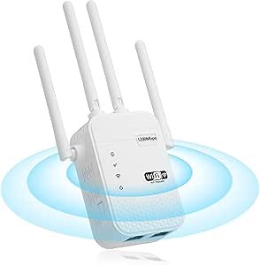 2025 WiFi Extender Signal Booster Repeater for Home Cover Up to 12805 sq.ft Dual Band 5GHz/2.4GHz WiFi Signal Strong Penetrability 100 Devices 4 Modes Antennas 360° Full Coverage with Ethernet Port