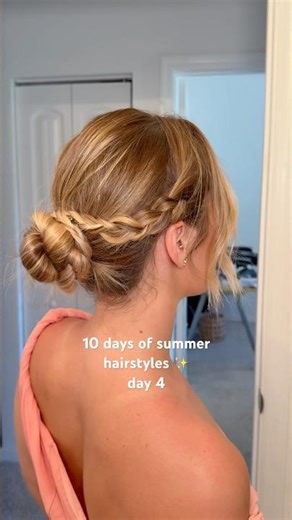Easy Cute Updo Summer Hairstyle Tutorial 🎀 #summeronshorts #summerhairstyles #easyhairstyle