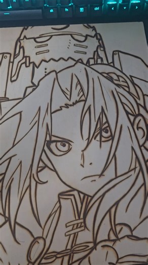 Edward and Alfonse Elric 🤲🏼🦾⚖️✨️ #woodburning #fullmetalalchemist #timelapse #art #artoftheday