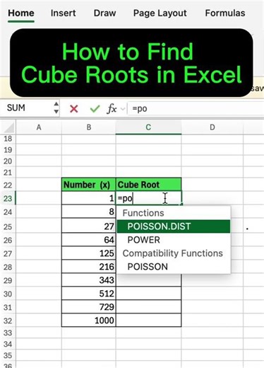 How to Find Cube Roots in Excel #excel #exceltips #exceltutorial