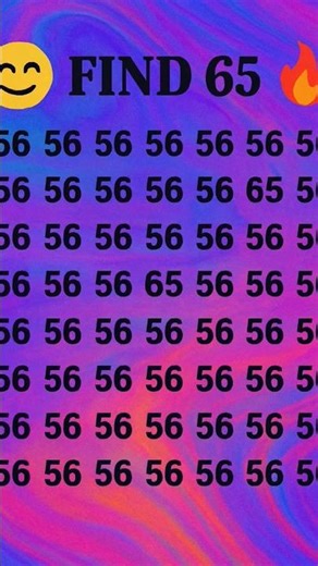 Only 1% Can Spot the Hidden 65! 🤯🔥 Eye Test Challenge #quiz #iq #puzzle #games #challenge #sighttest
