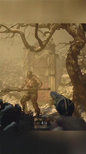Head tapping A Giant 🫈 with an axe 🪓 in Resident Evil.