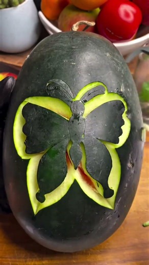 Stunning Watermelon Butterfly Carving Tutorial | Easy Step-by-Step Fruit Art"