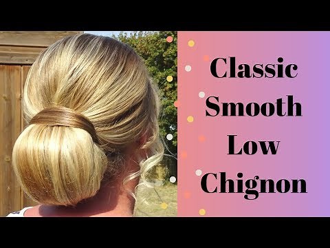 Classic smooth low chignon hair tutorial