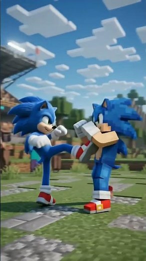 real sonic VS minecraft sonic😠😠😠 who will win????? #minecraft #sonic #roblox