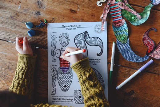 Posable Mermaid & Merman Templates: PDF Download - Etsy