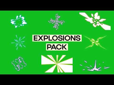 Cartoon Explosions Pack Green Screen (Free Template for Download)