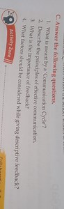 What is meant by a 'Communication Cycle'?Describe the principl... | Filo