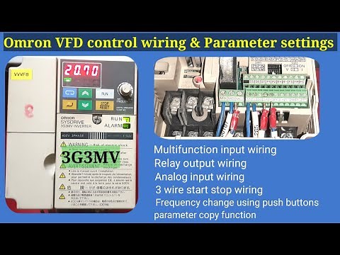Omron VFD 3g3mv control wiring & Parameter settings | Digital & Analog input,Multispeed,Relay,3wire,