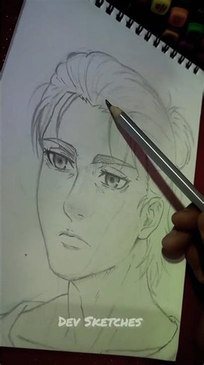 “Challenge Accepted 😈 Drawing Eren Yeager 🔥” #erenyeager #attackontitan #animeart #artchallenge