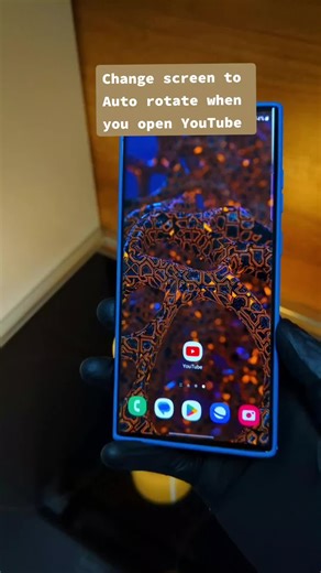 Change screen to Auto Rotate when you Open YouTube on Samsung ☕️🟤 #fyp #foryou #samsunggalaxy #androidhacks #s23ultra #samsungtips #samsunghack #oneui5 #viral #trending #galaxys23 #s23 #2023
