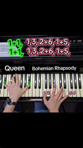 Queen Bohemian Rhapsody piano tutorial #pianotutorial #pianoforbeginners #пианинопоцифрам #пианино
