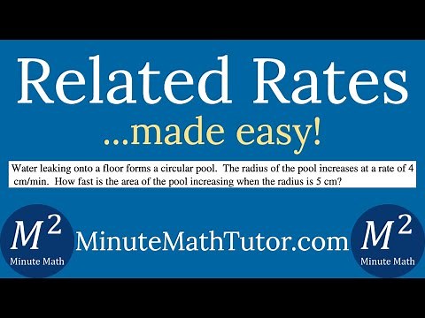 Related Rates Explained | Water leaking onto a floor forms a circular pool. The radius of the pool..