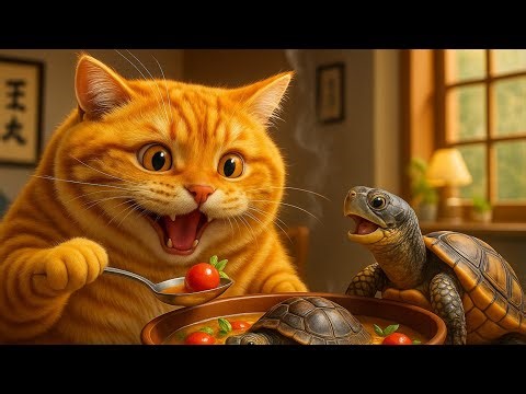 "Fat Cat & Angry Turtle: The Funniest Animal Story on YouTube! 😂🐢🐱"