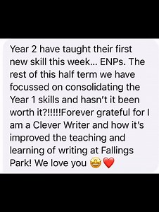📣 What do teachers really think of I Am A Clever Writer?… See for yourself! ✨ Here’s what one of our amazing Clever Writer teachers had to say — along with a glimpse of her incredible work with her class! 💫 If this is what Year 2 can do, just imagine what Clever Writer could do for your school! 🏫✍️ Thank you Fallings Park Primary School we love you too 💖 #iamacleverwriter #PrimaryWriting #TeacherLove #CreativeLearning #EducationInspiration #ks1teacher #primaryteachers #primaryteacher #writin