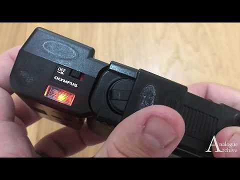 Set up the flash on an Olympus XA 1