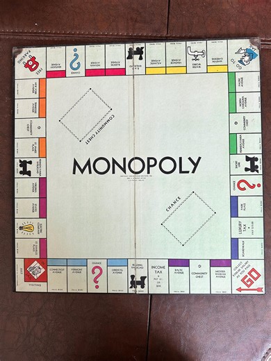 Vintage 1935 Monopoly Game Board – Parker Brothers Classic *board Only* | Early Edition Collector Piece **shipping Included** - Etsy