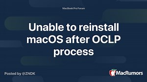 Unable to reinstall macOS after OCLP process