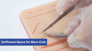 Alcedo Suture Practice Pad for Medical Students, 3-Layer Durable Pad with14 Pre-Cut Wounds with Horizontal and Vertical Mesh, for Education and Demonstration Only