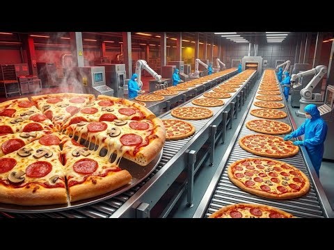 How Pizza Is Made Inside a Mega Pizza Production Factory ASMR