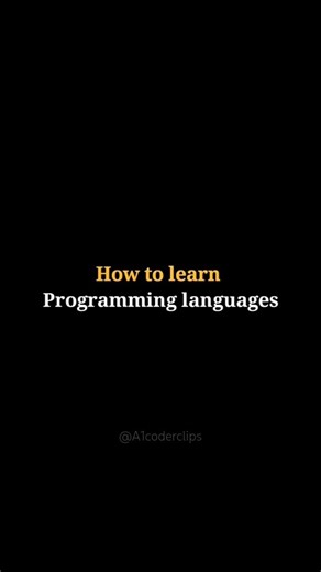 How to learn programming language| #shorts @A1coderclips