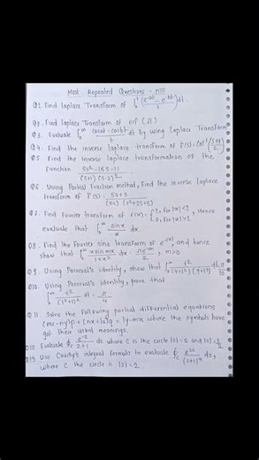 M3 Last Minute Important Questions 🔥 #dbatu #cse #m3 #engineeringmathematics3 #exampreparation