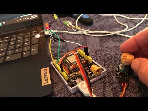 Ai Writes Arduino Sketch, ESP32 Board, Rotary Encoder, 2 LEDs.