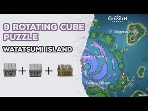 9 Rotating Cube Puzzle in Watatsumi Island | 1 Precious Chest | 2 Exquisite chests | Genshin Impact