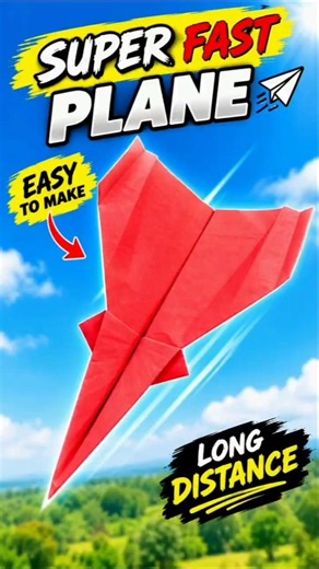 🚀 Super Fast Paper Plane ✈️ Easy Origami Airplane That Flies Far #shorts