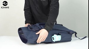 17 Inch Roll Top Backpack for Women Men Large Capacity Expandable Carry-on Casual Daypack Eco Friendly Bag with Adjustable Padded Straps for Outdoors Travel Black