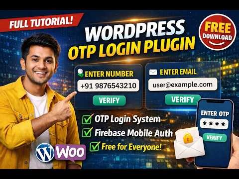 Free WordPress OTP Login Plugin 🔐 | Email + Mobile Login with Firebase | WooCommerce Compatible