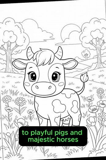 Farm Animals Coloring Pages for Kids - 50 Fun Printable Pages with Cow, Pig, Sheep & Horse