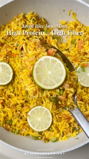 🔥 High-Protein High-Fiber Veggie Soya Fried Rice 🍚✨ | Easy Healthy Dinner in Minutes!#shorts