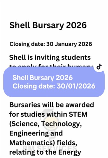 Shell Bursary 2026 Closing date: 30/01/2026 For assistant number on bio. #bursaries #applications #apply #edutok #educationalpurposes