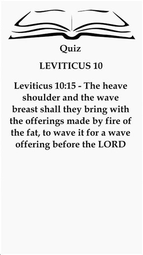Leviticus 10: Wave Offering Explained 🕊️ | Discover Biblical Offerings!