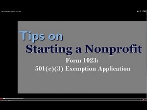 Tips on Starting a Nonprofit: Form 1023