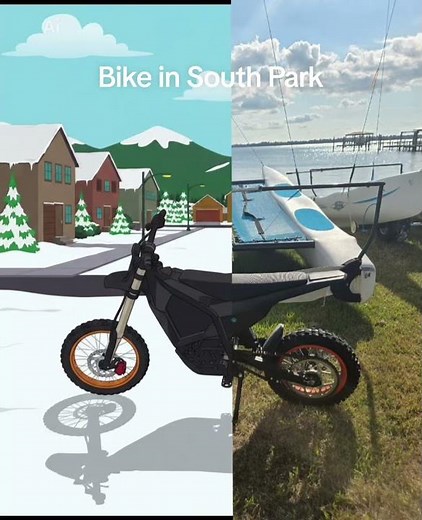 bike in south park #surron #ebike #crash #owen #wheelie