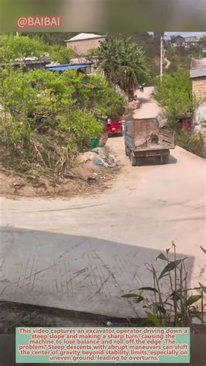 Shocking Fail! Excavator Rolls Off Slope – Heavy Equipment Safety Lesson