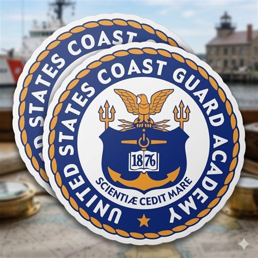 US Coast Guard Academy Sticker, USCGA Logo Decal, Military Academy Vinyl Art, Coast Guard Veteran Gift, Nautical Hero Decor, Laptop Decal - Etsy